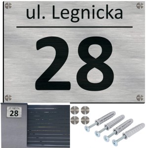 TABLICZKA Z NUMEREM NA DOM TABLICA ADRESOWA Aluminiowa Numer Domu Adresówka UVP-153-SIL-B