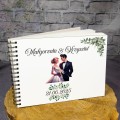 KSIĘGA GOŚCI NA WESELE ŚLUB DREWNIANA PAMIĄTKA ELEGANCKA PERSONALIZOWANA