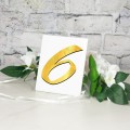 Numer na stół WESELE ŚLUB cyfry złote lustro Eleganckie CHRZEST KOMUNIA