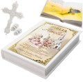Pamiątka Chrzest BIBLIA PISMO ŚW nadruk z imieniem OD CZRESTNYCH DZIADKÓW          UVP-149-BIBLIA-CHRZ