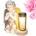DUŻY ZNICZ GIPSOWA FIGURKA NAGROBNA LAMPA SOLARNA LED