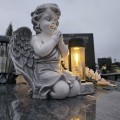 DUŻY ZNICZ GIPSOWA FIGURKA NAGROBNA LAMPA SOLARNA LED