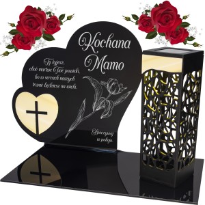 ZNICZ SOLARNY z Grawerem Wieczna Lampka Latarenka LED STATUETKA dla mamy