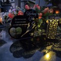 ZNICZ SOLARNY z Grawerem Wieczna Lampka Latarenka LED STATUETKA dla taty