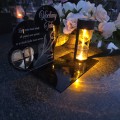 ZNICZ SOLARNY z Grawerem Wieczna Lampka Latarenka LED STATUETKA dla taty