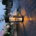 ZNICZ SOLARNY LED LAMPION NA GRÓB STATUETKA NA CMENTARZ Z KRZYŻEM