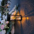 ZNICZ SOLARNY LED LAMPION NA GRÓB STATUETKA NA CMENTARZ Z KRZYŻEM