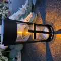 ZNICZ SOLARNY LED LAMPION NA GRÓB STATUETKA NA CMENTARZ Z KRZYŻEM