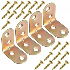 KĄTOWNIK MEBLOWY MONTAŻOWY Z PRZETŁOCZENIEM 20x20MM 8 SZT + WKRĘTY