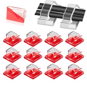 14x14mm ORGANIZER UCHWYT MASKOWNICA ZACZEP KLIPS DO KABLI SAMOPRZYLEPNY 10 szt