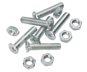 M2,5x15mm ŚRUBA STOŻKOWA ŚRUBKA Z NAKRĘTKĄ OCYNK  KRZYŻAK 20 szt