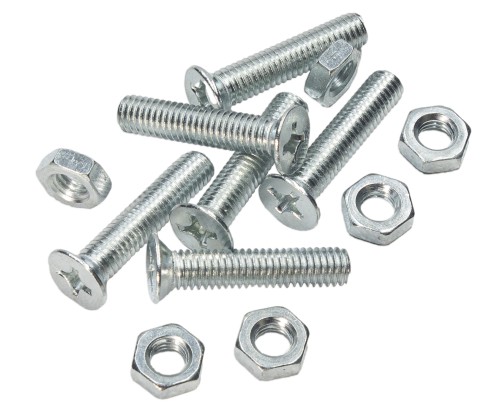 M3x50mm ŚRUBA STOŻKOWA ŚRUBKA Z NAKRĘTKĄ OCYNK  KRZYŻAK 10 szt