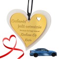 ZAWIESZKA DO SAMOCHODU AUTA Złote Serce PREZENT Dla Dziewczyny Chłopaka