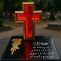DEKORACJA na grób ZNICZ podstawka na cmentarz LAMPKA LED wieczna latarenka