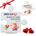 DUŻY SZKLANY  PUZZEL PREZENT NA WALENTYNKI DLA NIEJ DZIEWCZYNY ŻONY