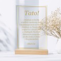 PREZENT NA DZIEŃ TATY RAMKA NA SZKLE Upominek Statuetka Ojca Życzenia