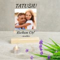 PREZENT NA DZIEŃ TATY RAMKA NA SZKLE ZE ZDJĘCIEM Statuetka Ojca Upominek