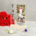 PREZENT NA DZIEŃ TATY RAMKA NA SZKLE ZE ZDJĘCIEM Statuetka Ojca Upominek