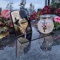 WIECZNY ZNICZ SOLARNY Statuetka dla BABCI na Grób Wszystkich Świętych LED