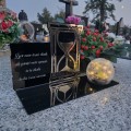 SOLARNY ZNICZ Led Statuetka NA CMENTARZ GRÓB DUŻA Lampka Led z Grawerem