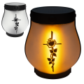 ZNICZ SOLARNY LED  LAMPION NA GRÓB STATUETKA NA CMENTARZ RÓŻA KRZYŻ NOWOSCI