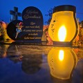 WIECZNY ZNICZ SOLARNY Statuetka dla DZIADKÓW  na Grób Wszystkich Świętych LED