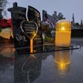 WIECZNY ZNICZ SOLARNY Statuetka dla BABCI na Grób Wszystkich Świętych LED