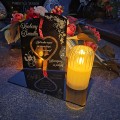 WIECZNY ZNICZ SOLARNY Statuetka dla Dziadka na Grób Wszystkich Świętych LED
