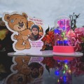 ZNICZ LAMPION NA GRÓB dla DZIEWCZYNKI DZIECKA statuetka na cmentarz  LED