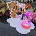 ZNICZ LAMPION NA GRÓB dla DZIEWCZYNKI DZIECKA statuetka na cmentarz  LED