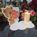 ZNICZ LAMPION NA GRÓB dla CHŁOPCA DZIECKA statuetka na cmentarz  LED