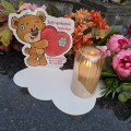 ZNICZ LAMPION NA GRÓB dla DZIEWCZYNKI  DZIECKA statuetka na cmentarz  LED