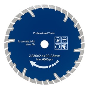 230MM 2,4MM TARCZA DIAMENTOWA SEGMENTOWA DO CIĘCIA GRESU PŁYTEK CERAMIKI SPIEKU