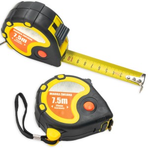 7,5M x 25MM MIARA ZWIJANA TAŚMA Z BLOKADĄ GUMOWANA Z MAGNESEM