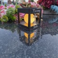 ZNICZ SOLARNY LED LAMPION NA GRÓB STATUETKA NA CMENTARZ Z KRZYŻEM