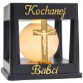 ZNICZ SOLARNY LED LAMPION NA GRÓB STATUETKA NA CMENTARZ Z KRZYŻEM