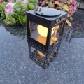 ZNICZ SOLARNY LED LAMPION NA GRÓB STATUETKA NA CMENTARZ Z KRZYŻEM