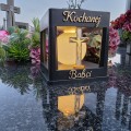 ZNICZ SOLARNY LED LAMPION NA GRÓB STATUETKA NA CMENTARZ Z KRZYŻEM