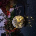 Znicz solarny LED z kulą  STATUETKA NA GRÓB wieczny lampion szkło akryl