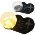 Znicz solarny LED z kulą  STATUETKA NA GRÓB wieczny lampion szkło akryl