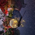 Znicz solarny LED z kulą  STATUETKA NA GRÓB wieczny lampion szkło akryl