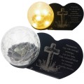 Znicz solarny LED z kulą  STATUETKA NA GRÓB wieczny lampion szkło akryl