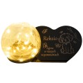 ZNICZ SOLARNY LED dla Psa/Kota statuetka serce  grawer IMIĘ  lampka 3D