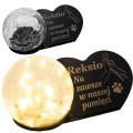 ZNICZ SOLARNY LED dla Psa/Kota statuetka serce  grawer IMIĘ  lampka 3D
