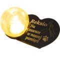 ZNICZ SOLARNY LED dla Psa/Kota statuetka serce  grawer IMIĘ  lampka 3D