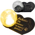 ZNICZ SOLARNY LED dla Psa/Kota statuetka serce  grawer IMIĘ  lampka 3D