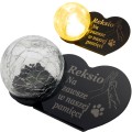 ZNICZ SOLARNY LED dla Psa/Kota statuetka serce  grawer IMIĘ  lampka 3D