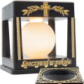 ZNICZ SOLARNY LED LAMPION NA GRÓB STATUETKA NA CMENTARZ Z KRZYŻEM