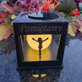 ZNICZ SOLARNY LED LAMPION NA GRÓB STATUETKA CMENTARZ JEZUS NOWOSCI MOSIĄDZ