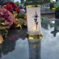 ZNICZ SOLARNY LED LAMPION NA GRÓB STATUETKA CMENTARZ KRZYŻ NOWOSCI RÓŻA